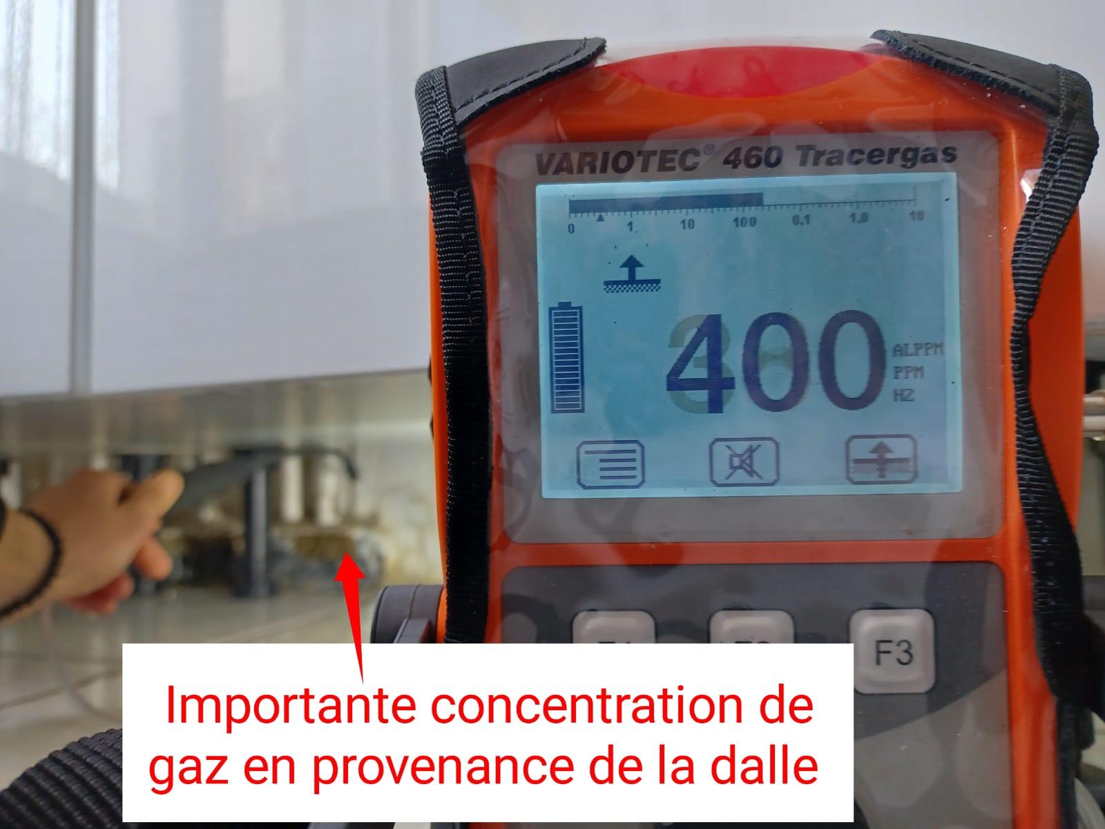 Importante concentration de gaz en provenance de la dalle