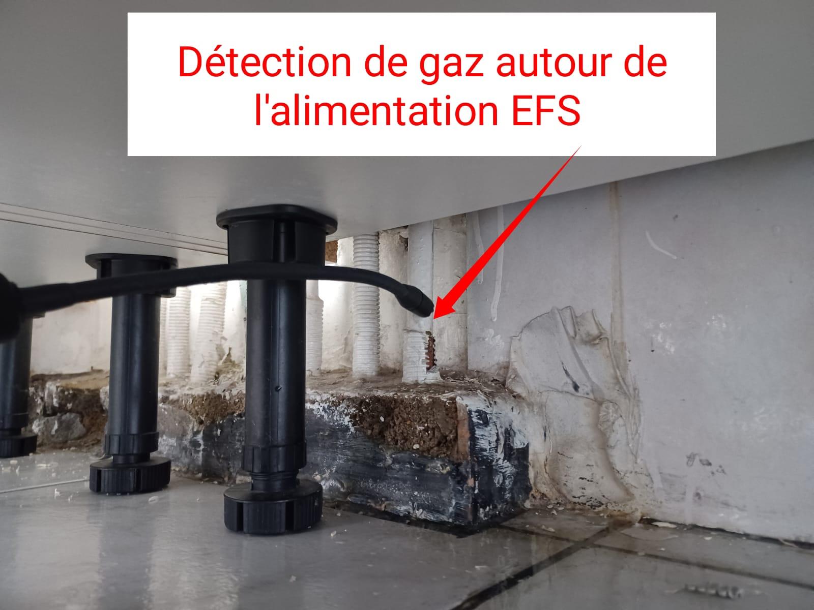 Détection de gaz autour de l'alimentation EFS
